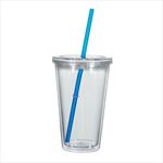 Clear with Blue Straw